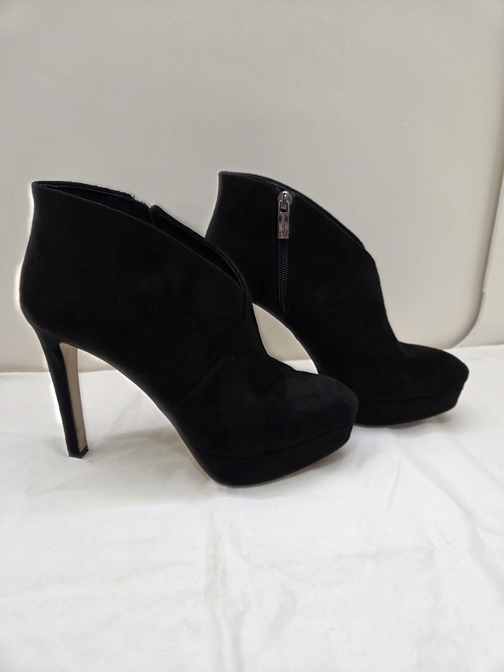 Jessica Simpson Black Suede Platform Ankle Booties | Stiletto Heel | Size 6.5